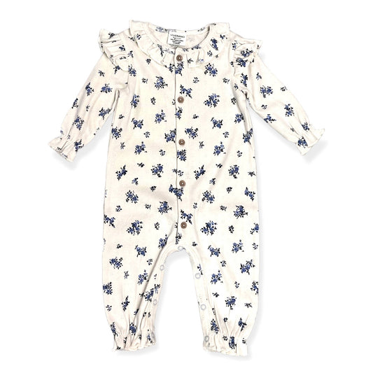 Floral & Ruffled Organic Jumpsuit | Viverano Organics