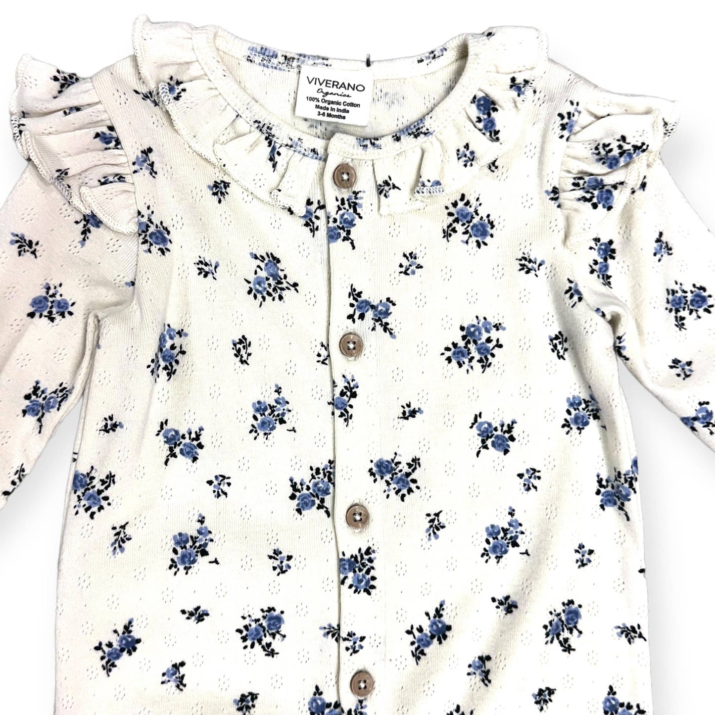 Floral & Ruffled Organic Jumpsuit | Viverano Organics