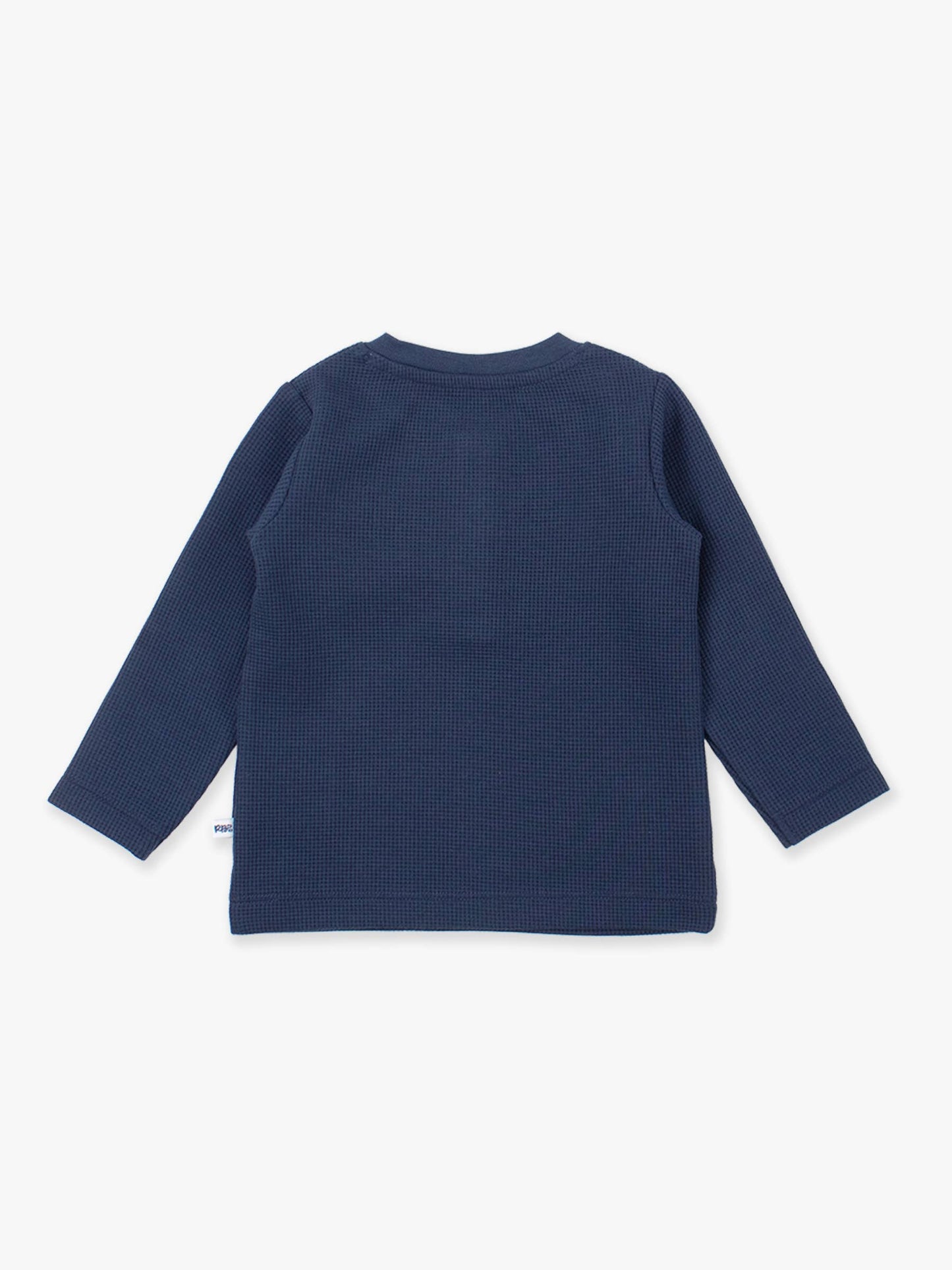 Navy Waffle Henley Tee | RuffleButts + RuggedButts