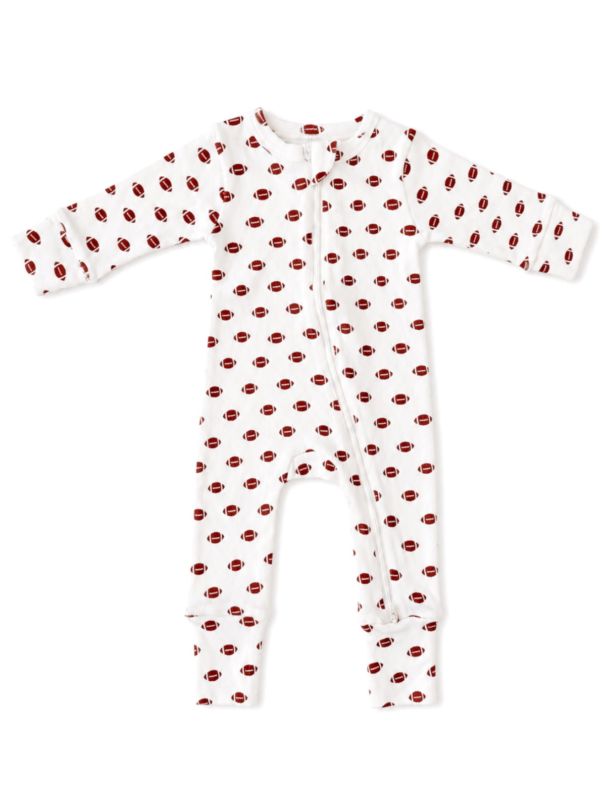 Football Pointelle Zip Romper | Siix Collection