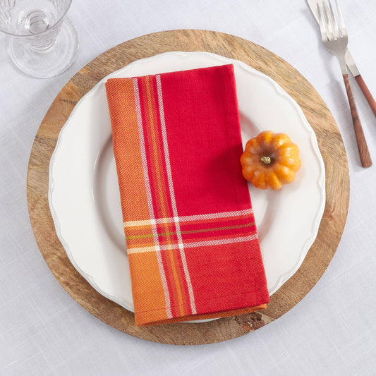 Pumpkin and Leaf Jacquard Cloth Napkin Set/4 | Saro Lifestyle