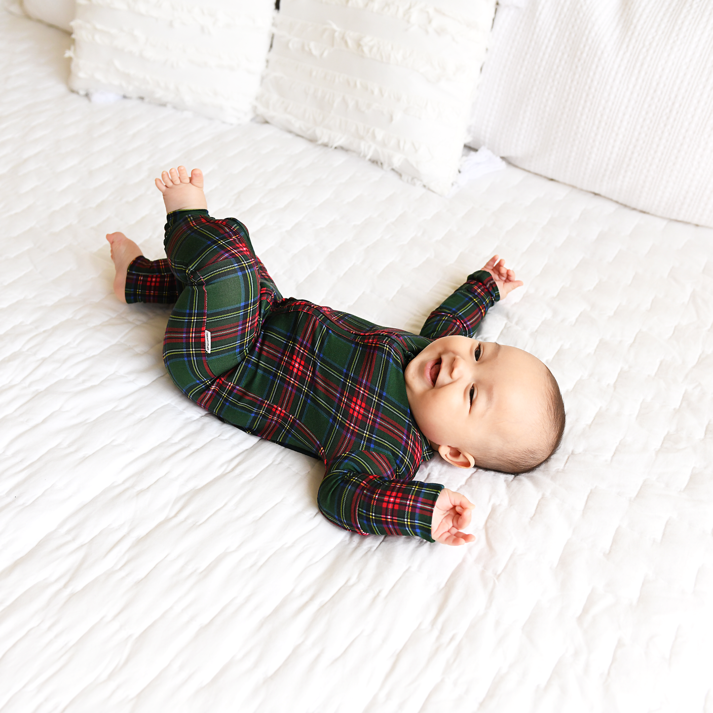 Kane Tartan Bamboo Romper | Gigi & Max