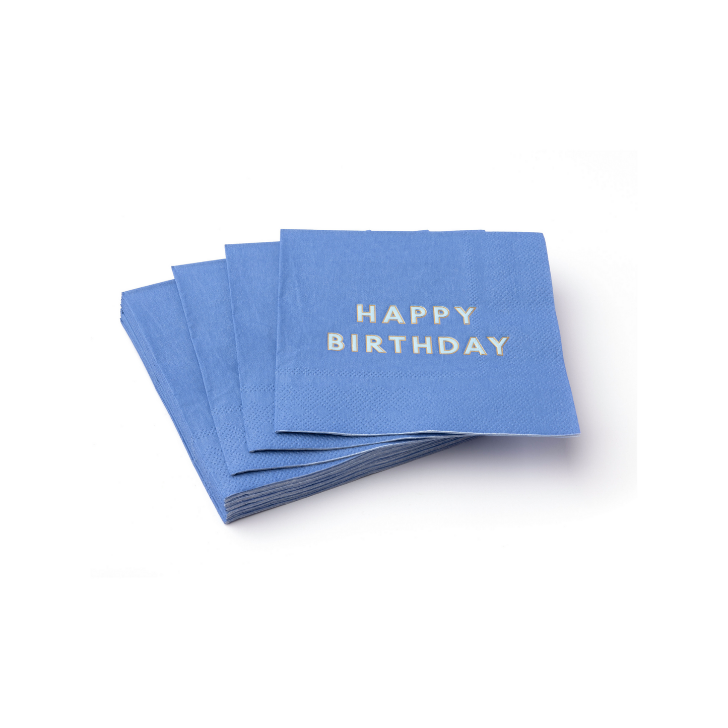 Palisades Blue Signature Happy Birthday Cocktail Napkins | Bonjour Fête