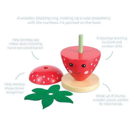Strawberry Stacking Ring (FSC®) | Orange Tree Toys