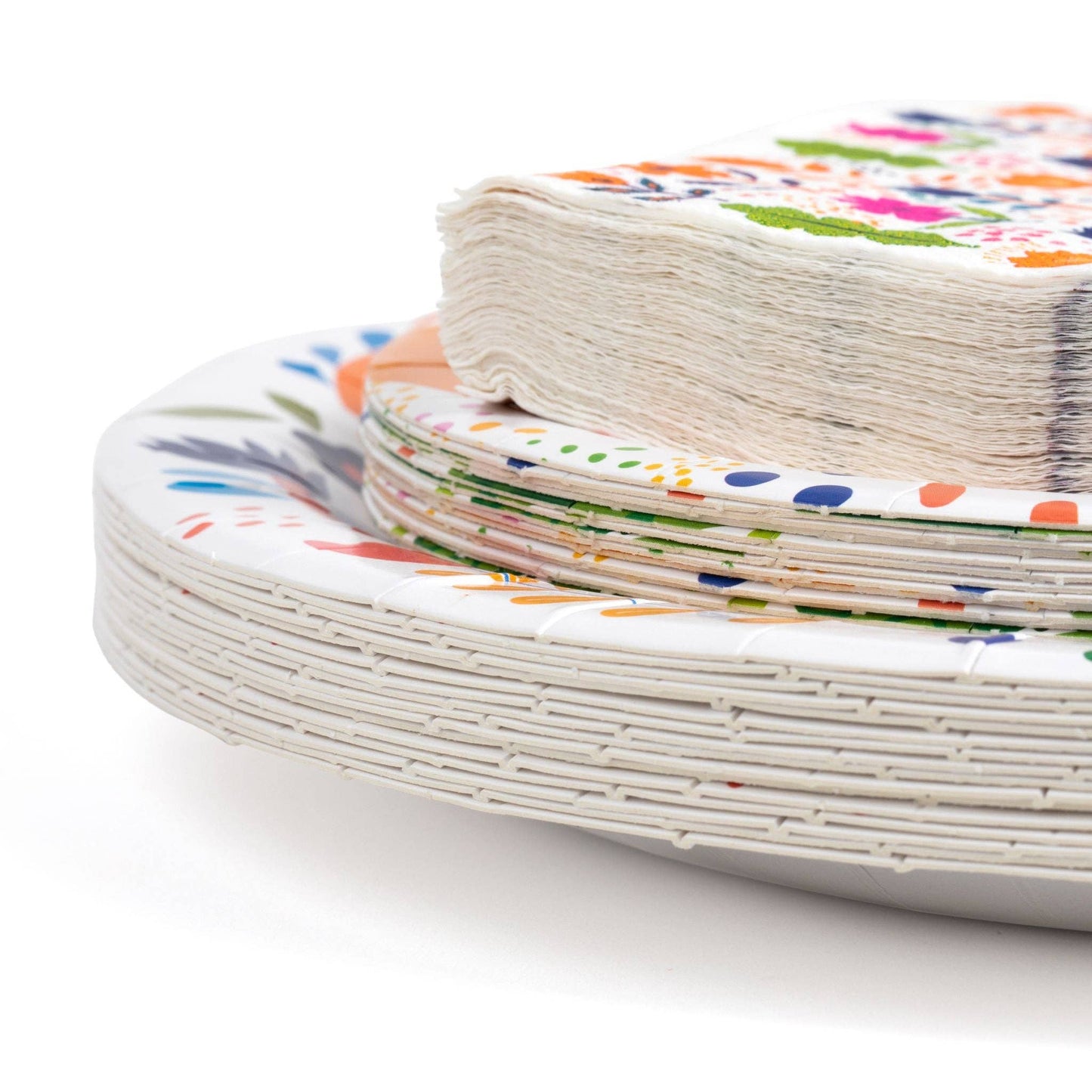 "Blossoming Medley" 80 Piece Paper Plate & Napkin Set | Fabuplates