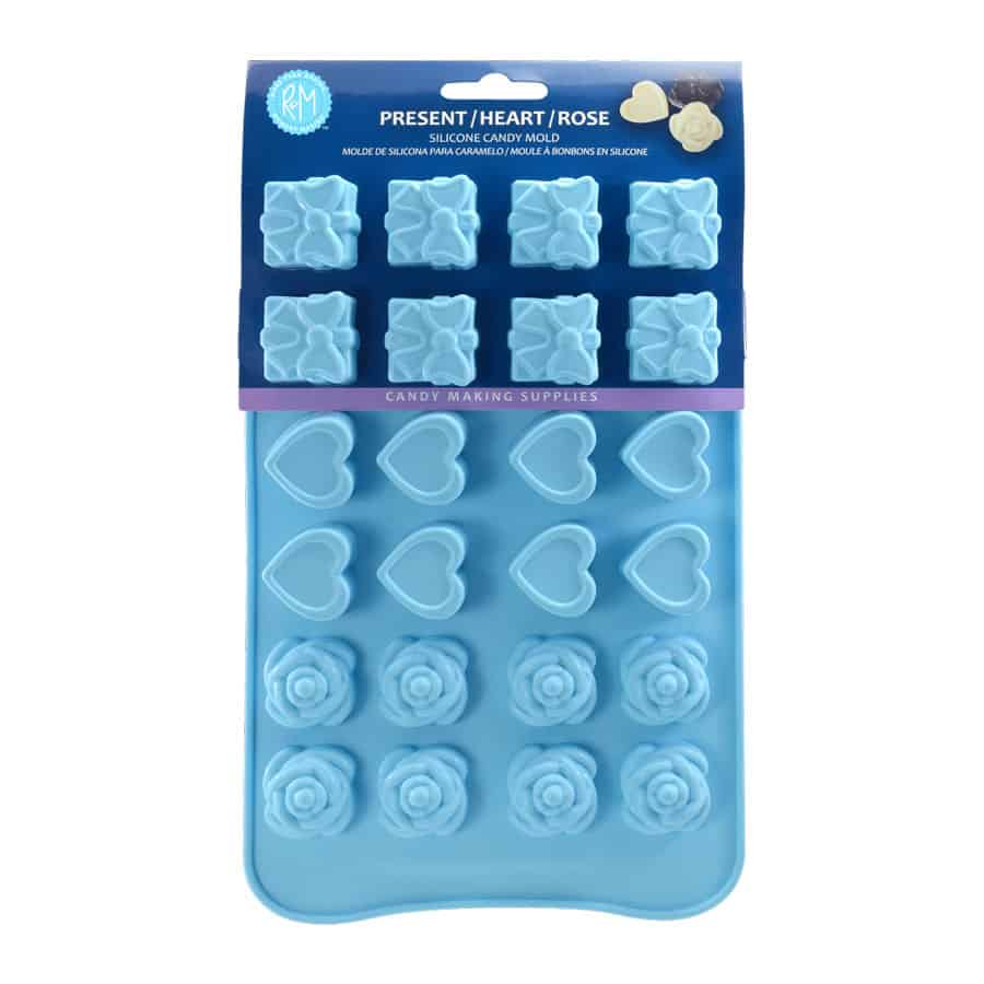 Present, Heart and Rose Silicone Candy Mold | R&M International