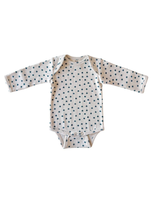 Blue Flower Pointelle Bodysuit | Siix Collection