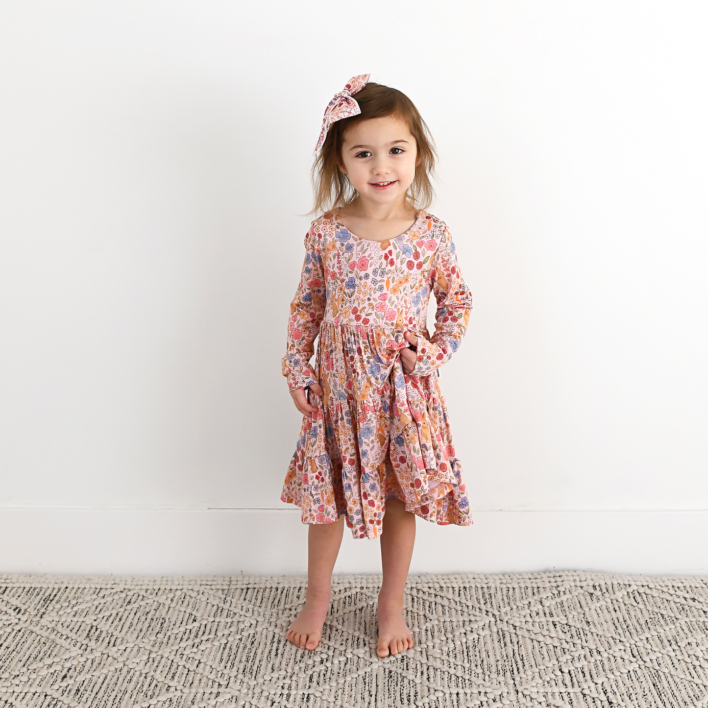 Meadow Floral Bunny Bamboo Dress | Gigi & Max
