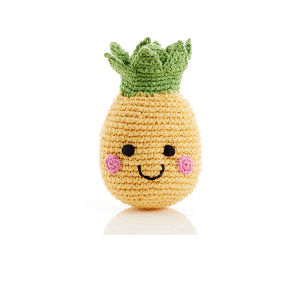 Handmade Friendly Plush Rattle (Various Fruits & Veggies) | Pebble