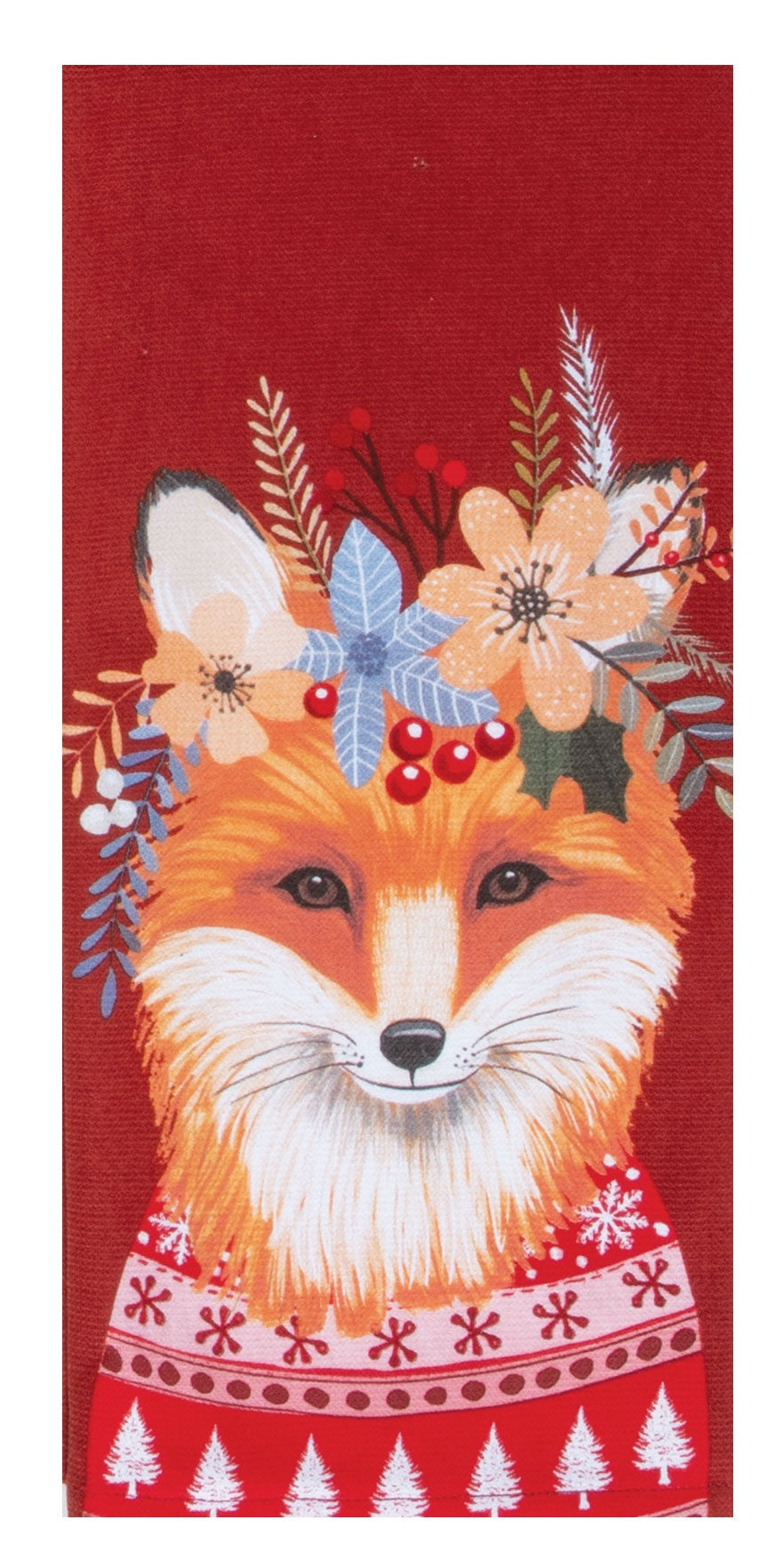 Holiday Floral Fox Towel | Kay Dee Designs