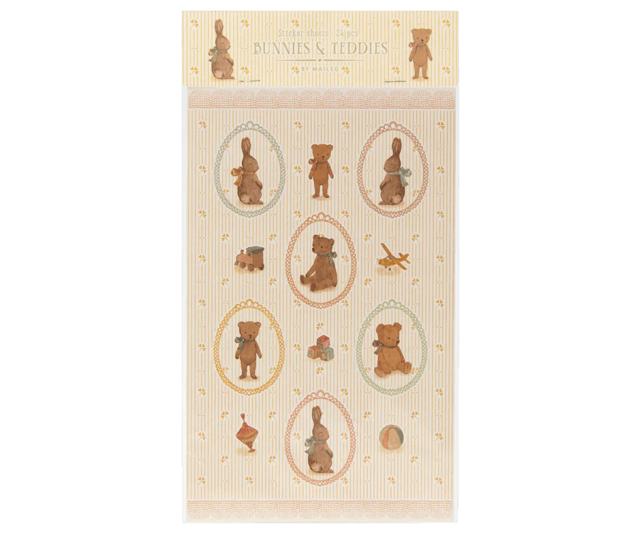 Bunnies and Teddies Sticker Sheets | Maileg