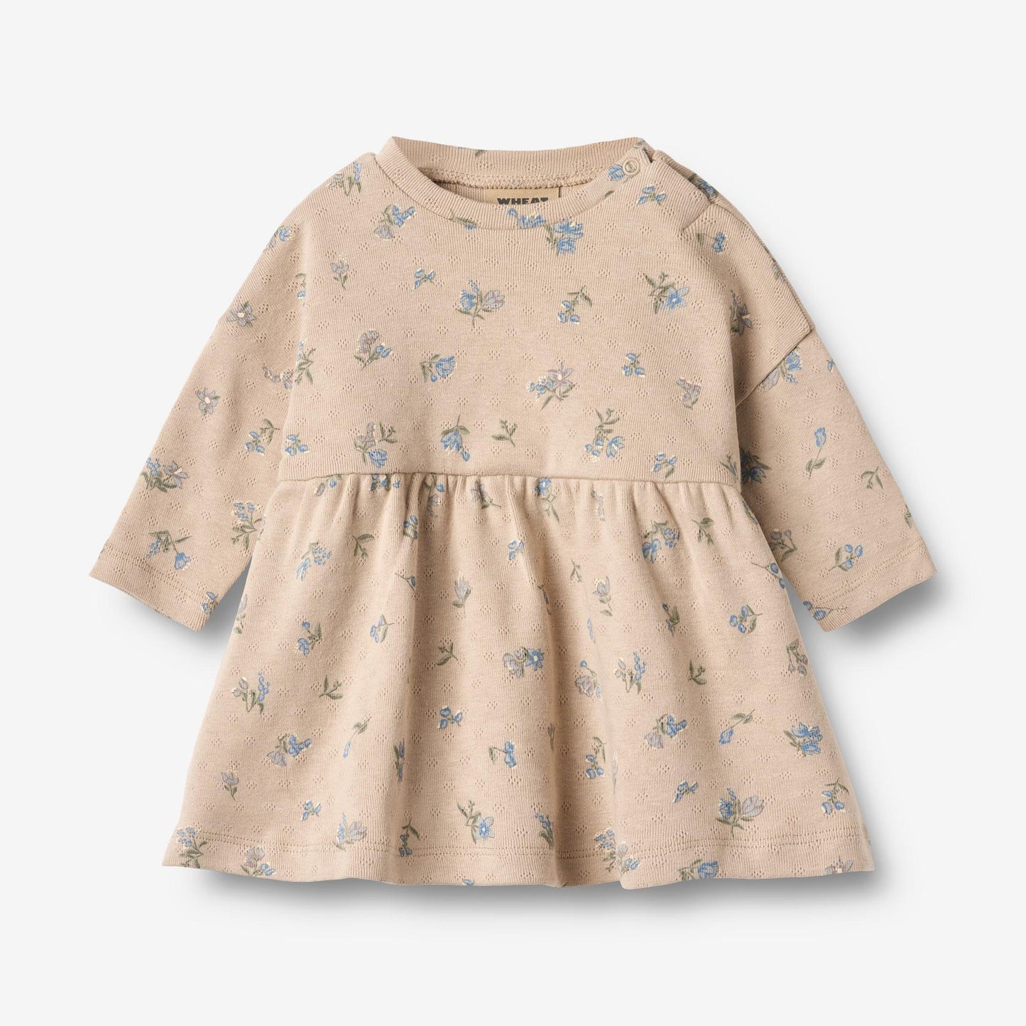 Emmy Jersey Dress - Warm Sand Flowers | Wheat