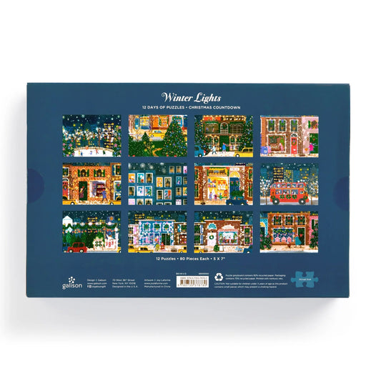 Winter Lights 12 Days of Puzzles Holiday Countdown | Galison