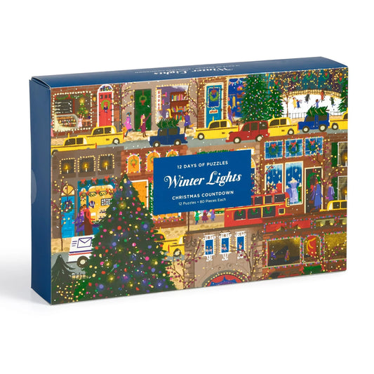 Winter Lights 12 Days of Puzzles Holiday Countdown | Galison