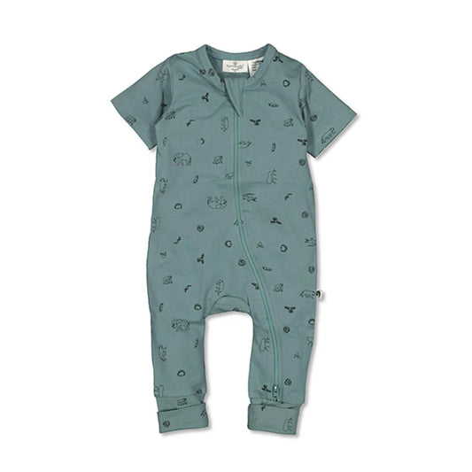 Short Sleeve Zip Romper | Burrow & Be
