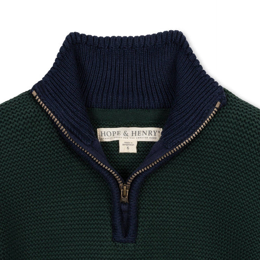 Organic Half Zip Kanga Sweater | Hope & Henry