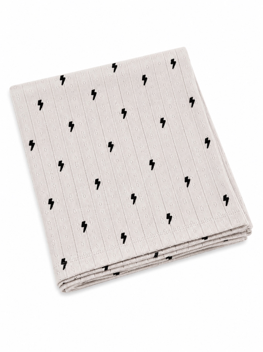 Lightning Bolts Pointelle Swaddle | Siix Collection