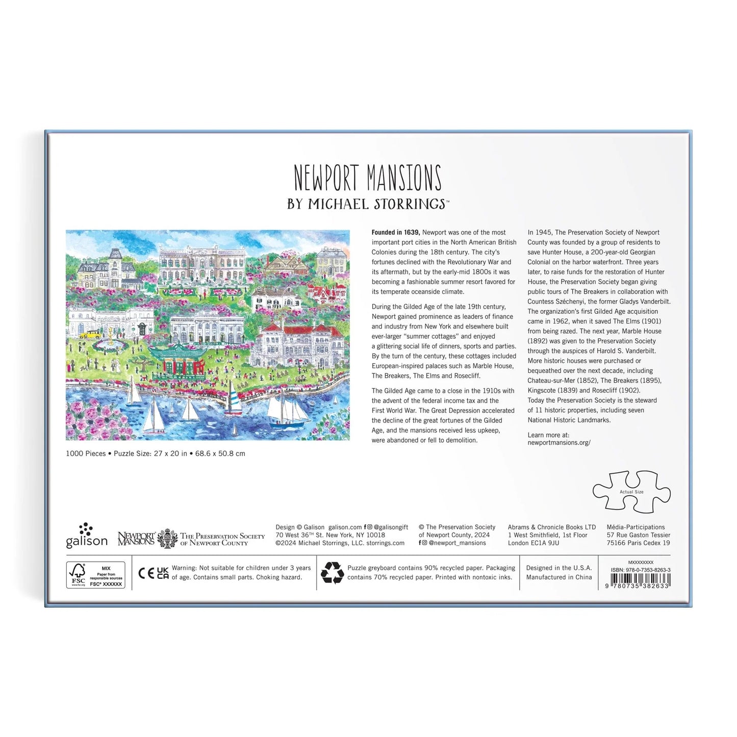 Michael Storrings Newport Mansions Puzzle (1000 Piece) | Galison