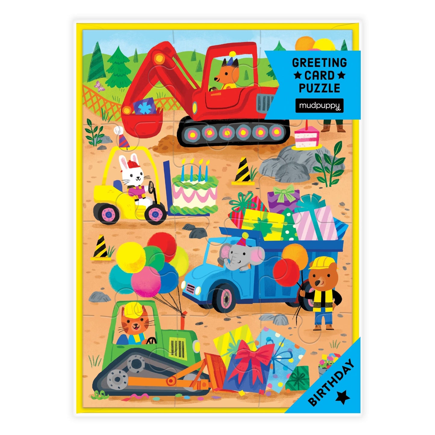 Construction Site Birthday Puzzle Greeting Card | Mudpuppy