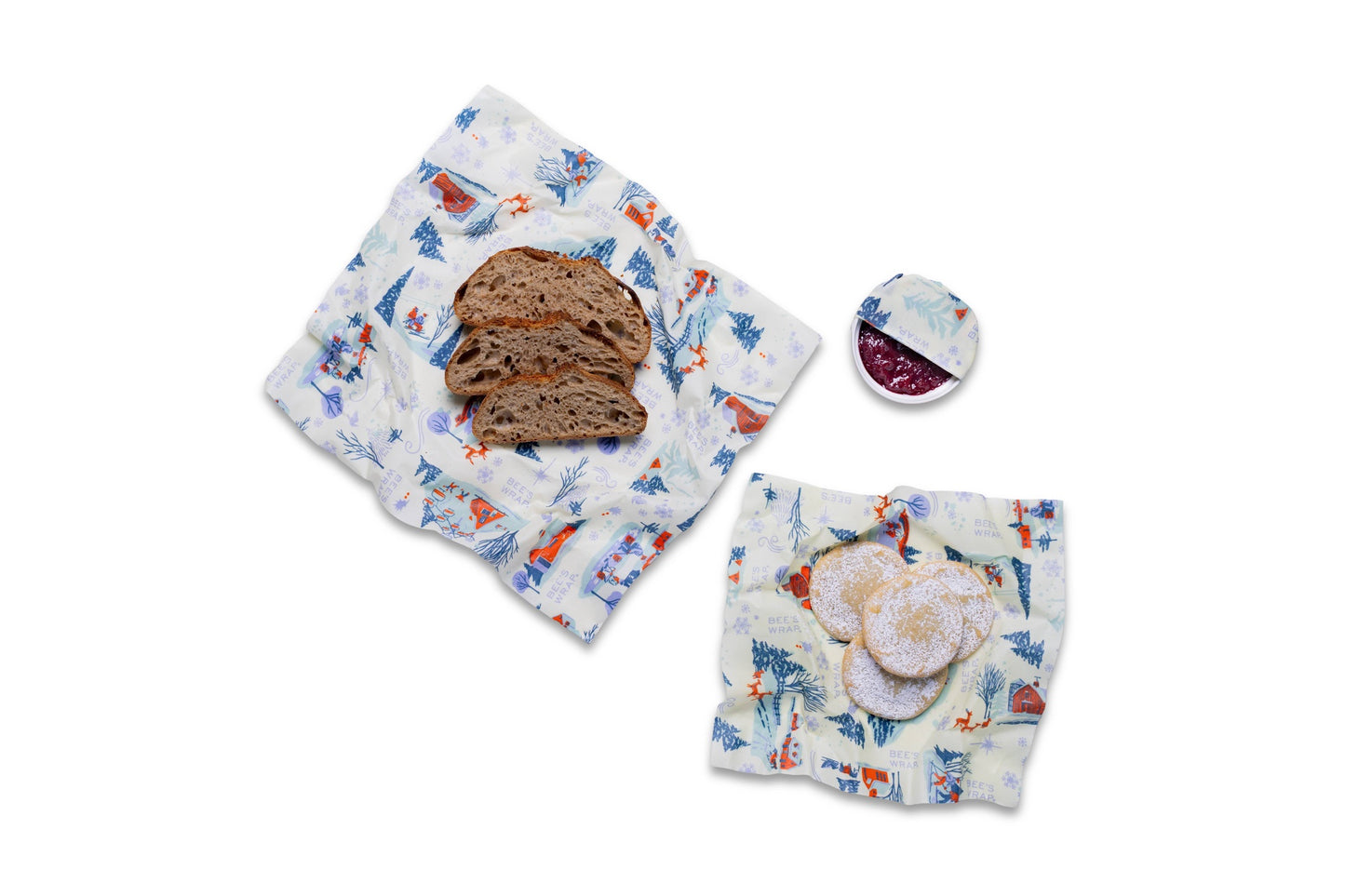 Snow Day Print Reusable Wrap - 3 Pack | Bee's Wrap