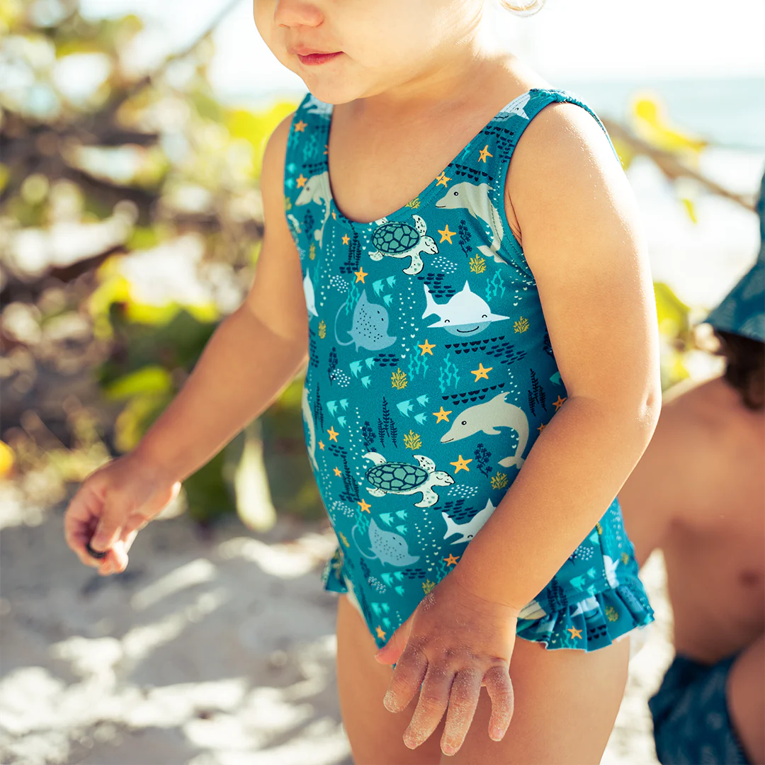 Ruffle Leg One-Piece Swimsuit | Emerson & Friends