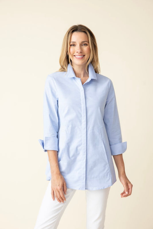 "The One" Hidden Placket Travel Shirt | Habitat Clothing