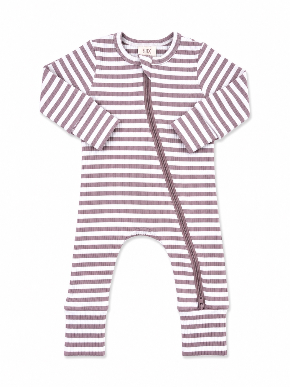 Violet Stripe 2-Way Zip Romper | Siix Collection