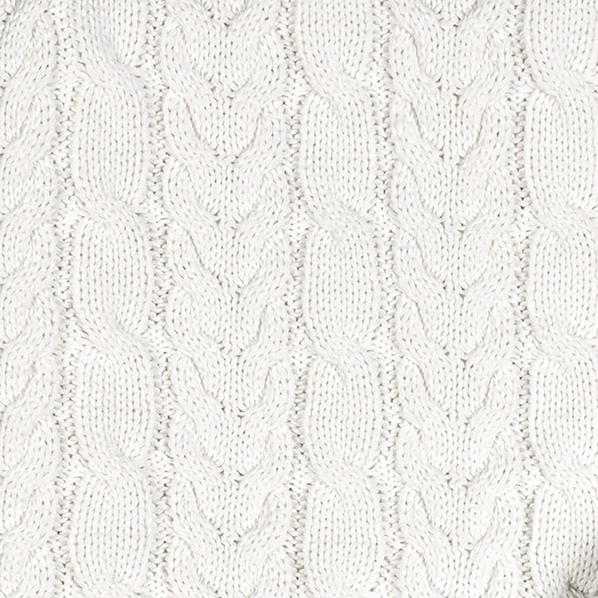 White Organic Cable Knit Blanket | Hope & Henry