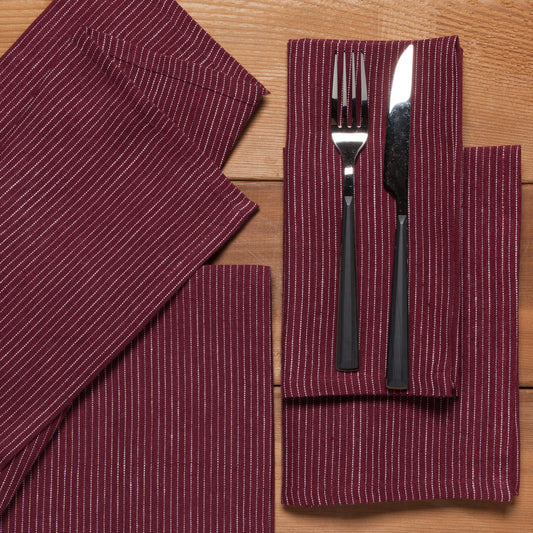 Set of 4 Linen Pinstripe Napkins | Now Designs