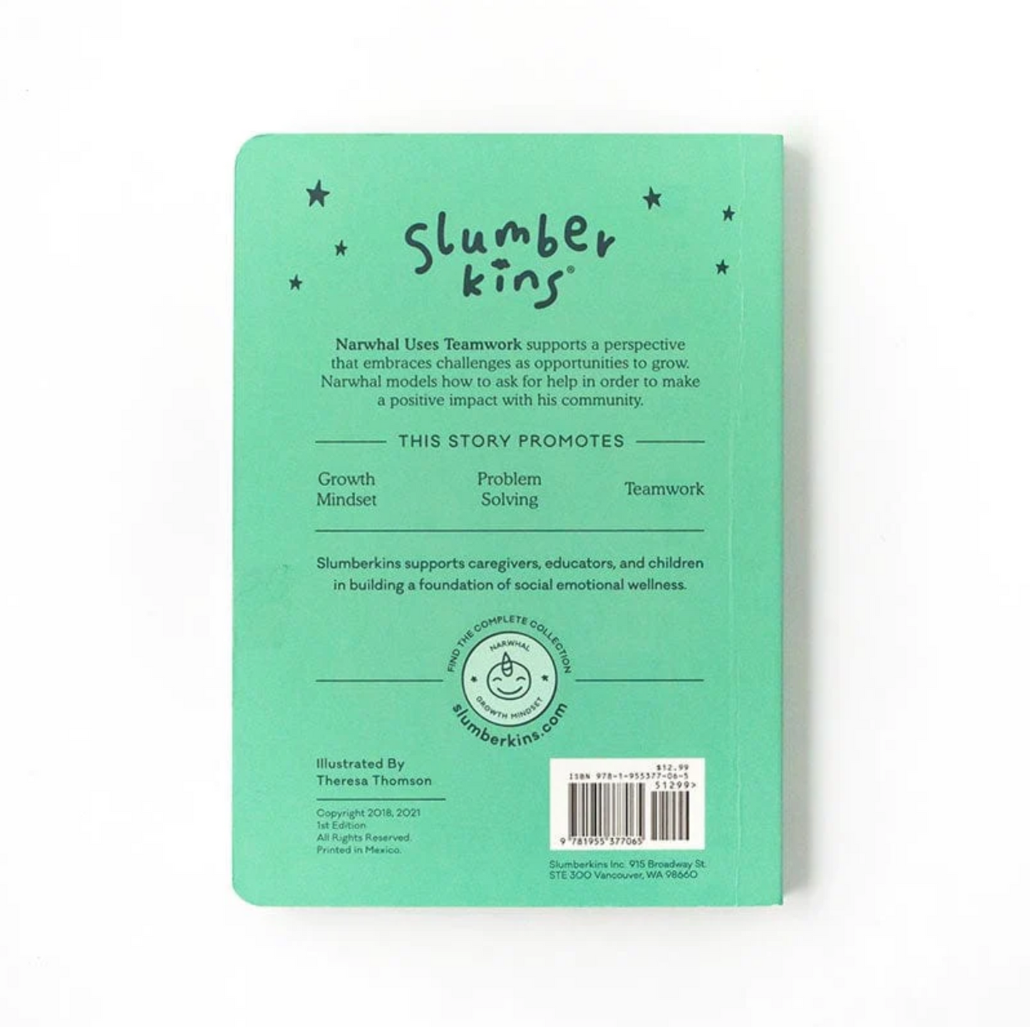 Narwhal Uses Teamwork Board Book | Slumberkins