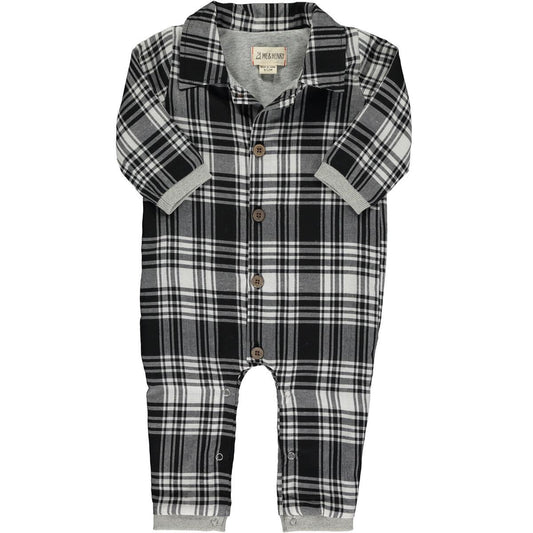 Black & White Plaid Long Sleeve Romper| Me & Henry