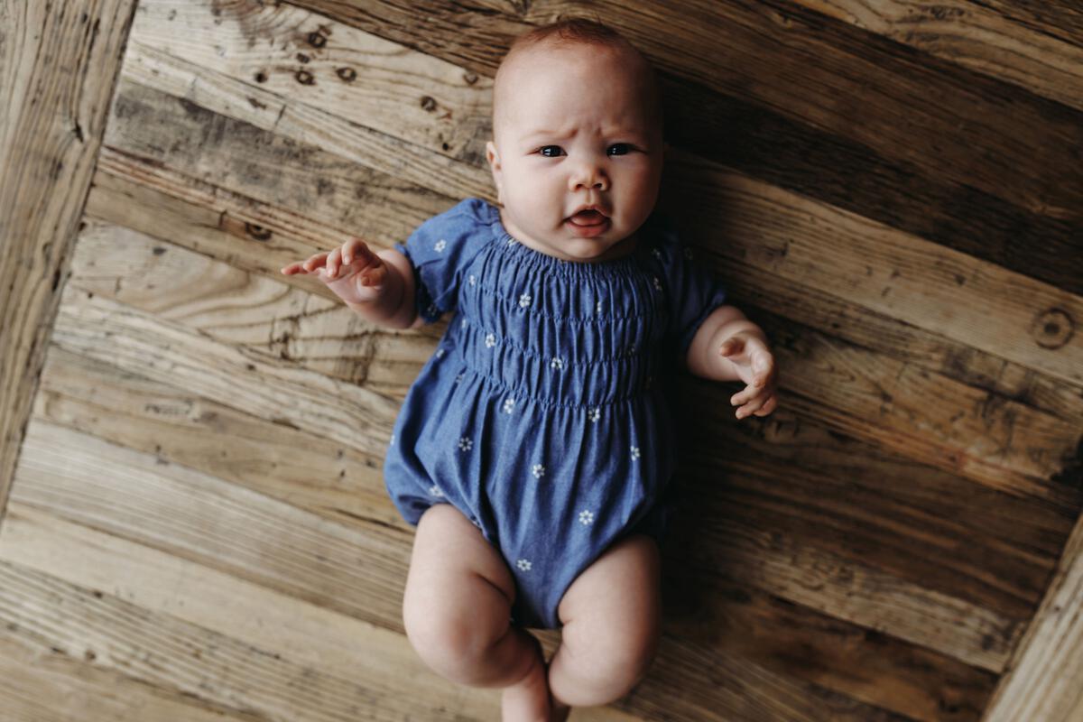 Chambray Smocked Bubble Romper | City Mouse