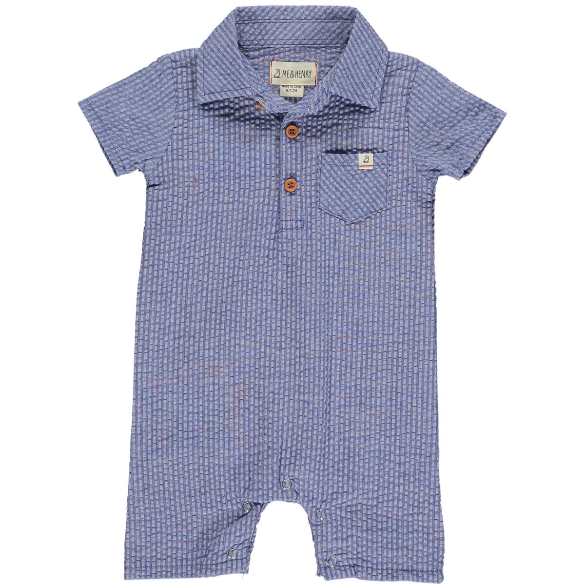 Seersucker Polo Romper | Me & Henry