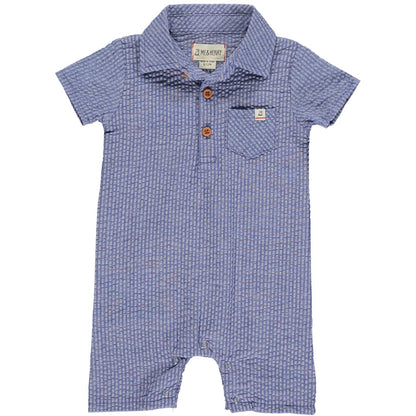 Seersucker Polo Romper | Me & Henry