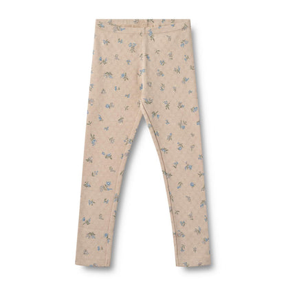 Jules Jersey Leggings - Warm Sand Flowers | Wheat