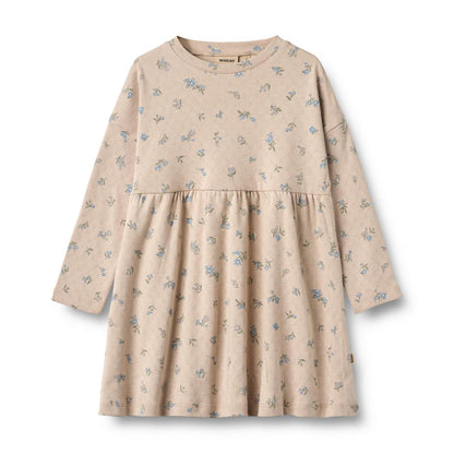 Emmy Jersey Dress - Warm Sand Flowers | Wheat