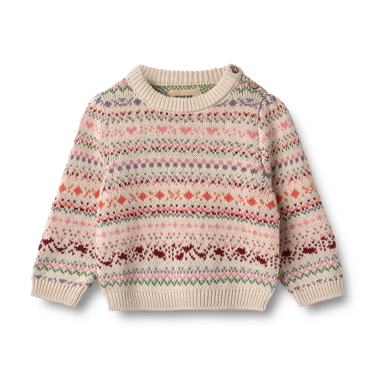 Olga Organic Jacquard Pullover | Wheat