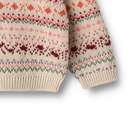 Olga Organic Jacquard Pullover | Wheat