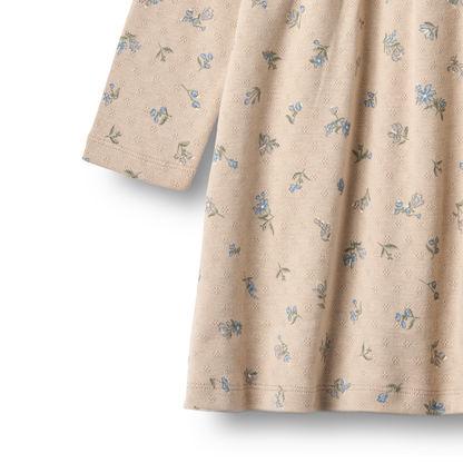 Emmy Jersey Dress - Warm Sand Flowers | Wheat