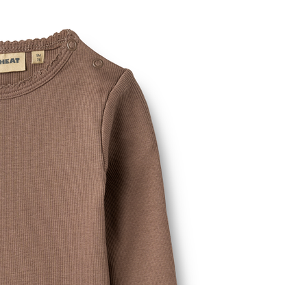 Toffee Brown Long Sleeve Bodysuit | Wheat