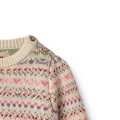 Olga Organic Jacquard Pullover | Wheat