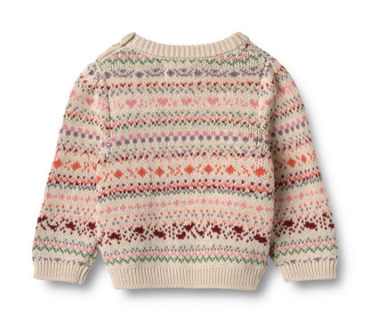 Olga Organic Jacquard Pullover | Wheat