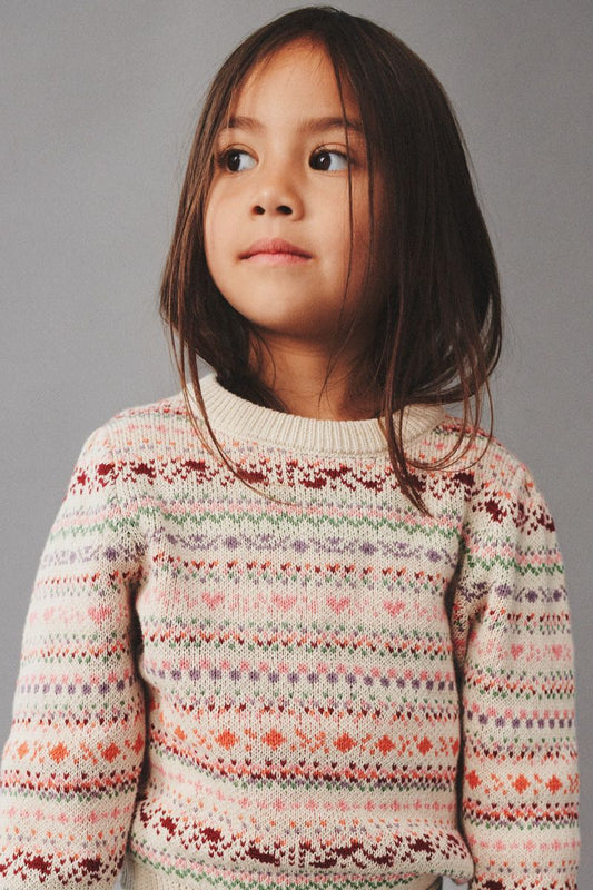 Olga Organic Jacquard Pullover | Wheat