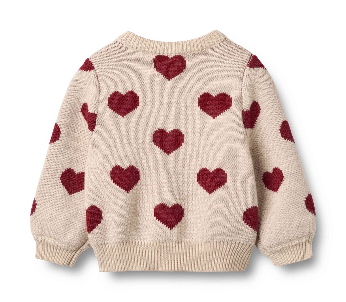 Hearts Jacquard Cardigan | Wheat