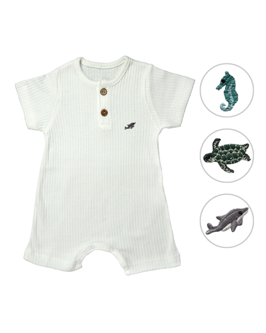 Sea Animals Embroidered Romper | Himmelberg Baby