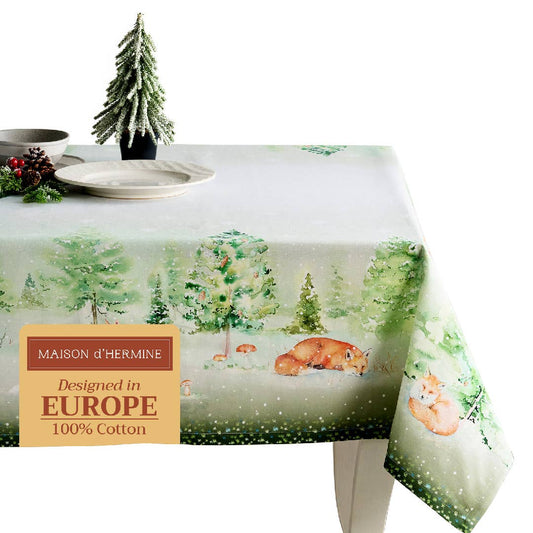 Winter Mornings Cotton Tablecloth (Various Sizes) | Maison d'Hermine