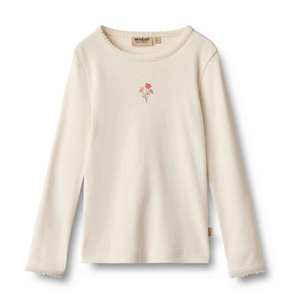 Belis Eggshell Flower T-Shirt | Wheat