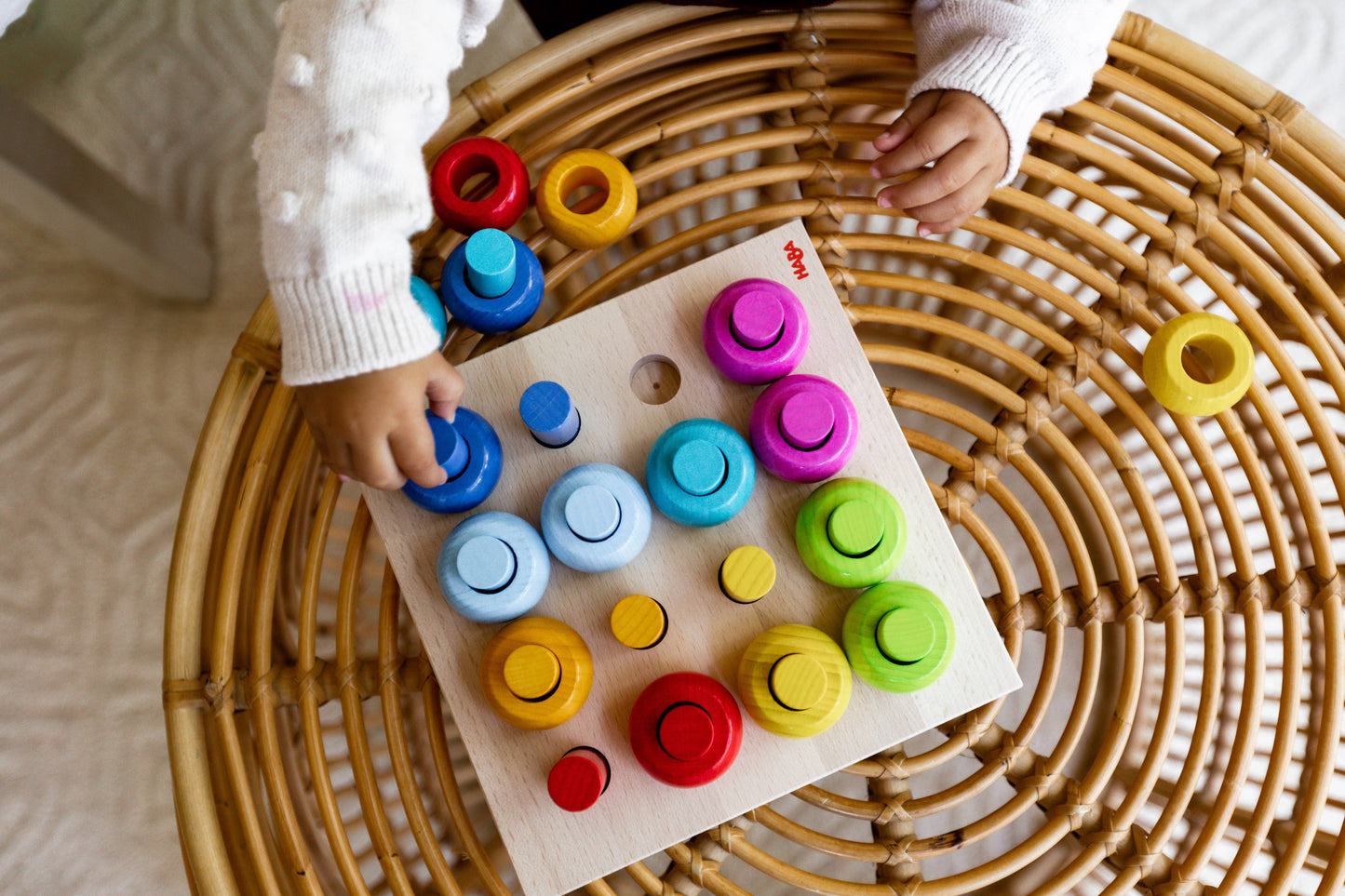 Rainbow Whirls Pegging Game | HABA