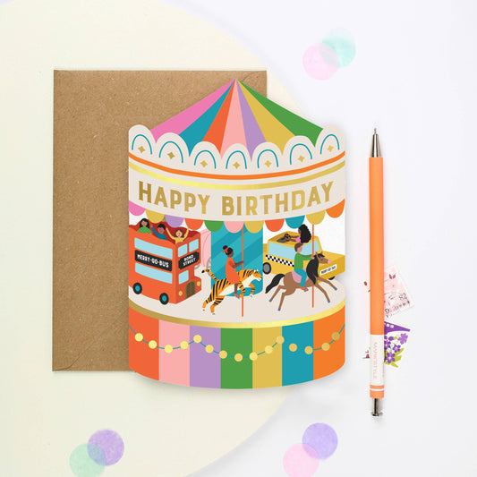 Fairground Carousel Birthday Card | Mifkins