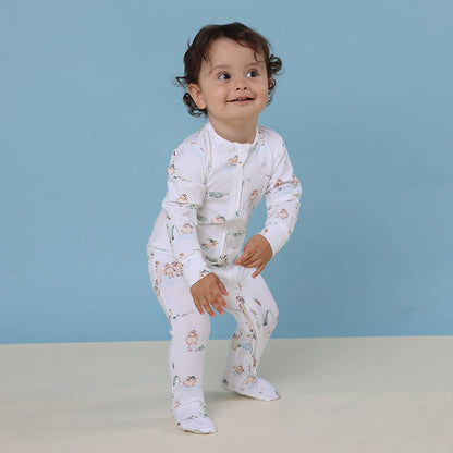 Duck Pond Organic Zip Footie | Snuggle Hunny